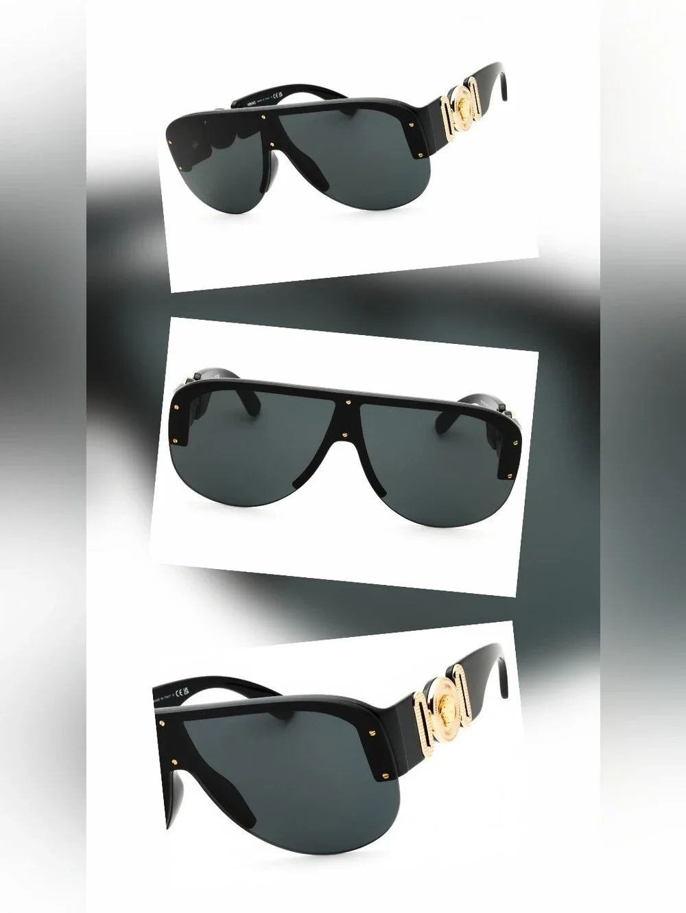 Versace 0VE4391, Black/Dark Grey, Shield, Size148X1X140,Men's Sunglasses